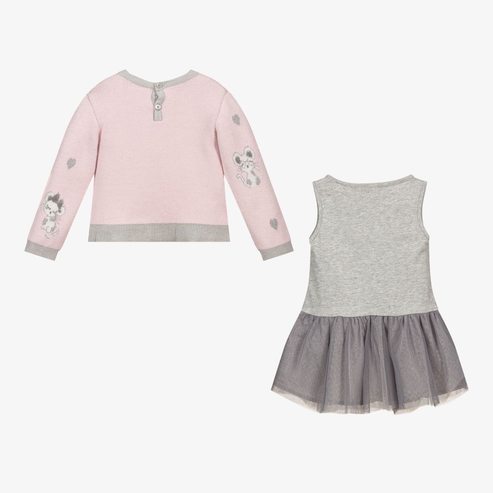 Mayoral-Pink Sweater & Dress Set | Childrensalon Outlet