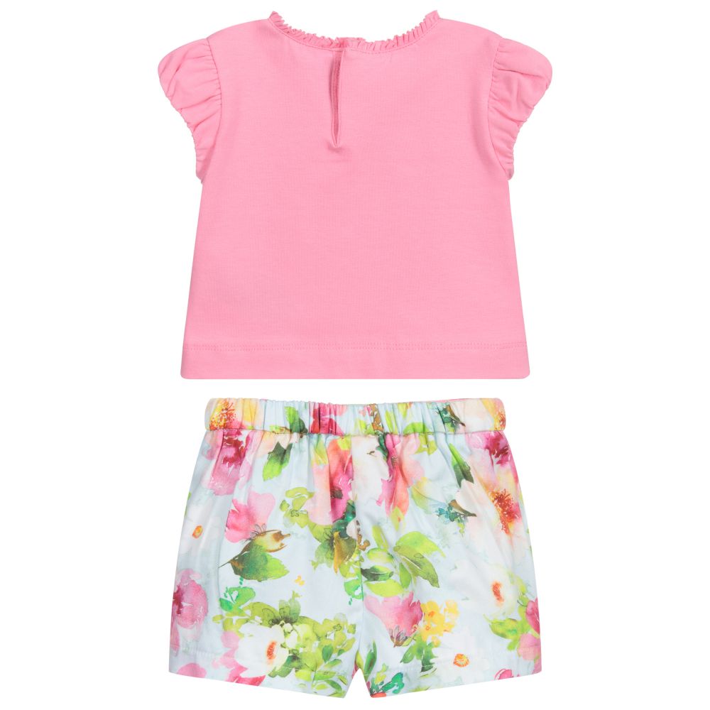 Mayoral-Pink T-Shirt & Shorts Set | Childrensalon Outlet
