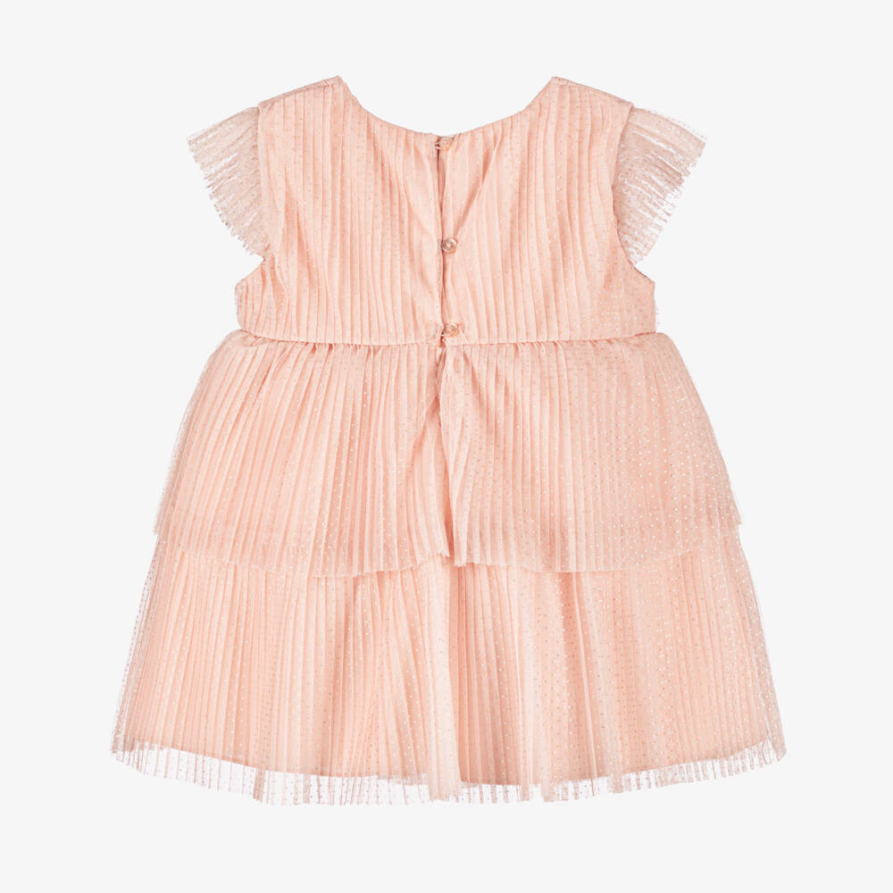 Mayoral-Pink Tulle Bow Ss Dress | Childrensalon Outlet