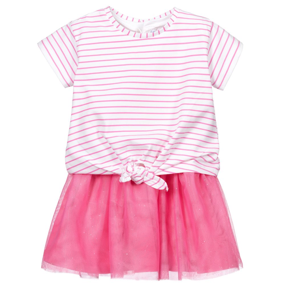 Mayoral - Pink Tulle Dress Set | Childrensalon