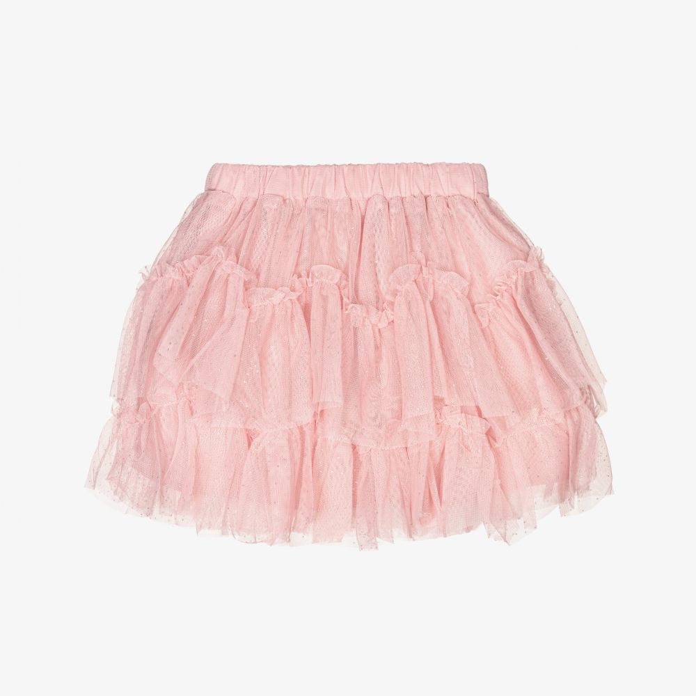 Mayoral-Розовая юбка из тюля с рюшами | Childrensalon Outlet