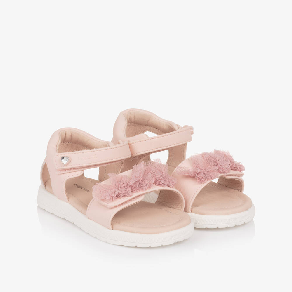 Mayoral-Pink Tulle Sandals | Childrensalon Outlet