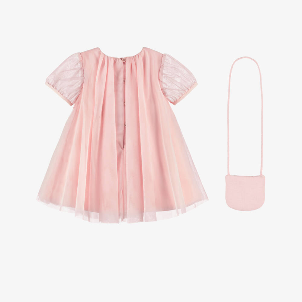 Mayoral-Pink Tulle Ss Dress & Handbag Set | Childrensalon Outlet
