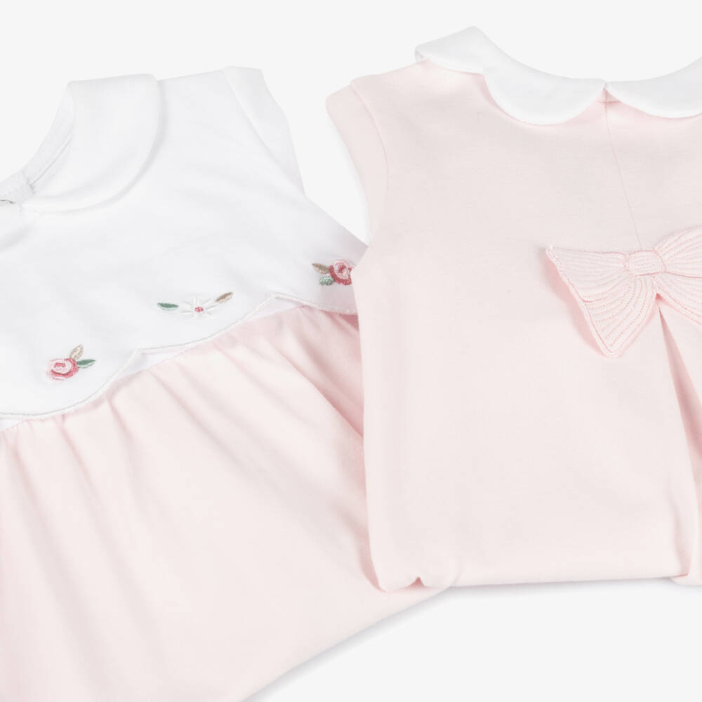 Mayoral Newborn-Pink Twin Pack Cotton Babysuits | Childrensalon Outlet