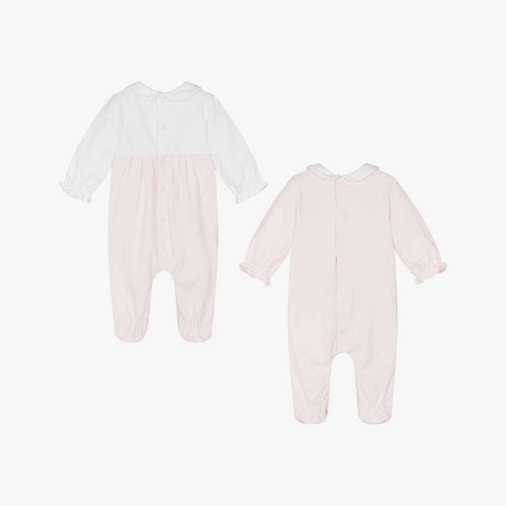 Mayoral Newborn-Pink Twin Pack Cotton Babysuits | Childrensalon Outlet