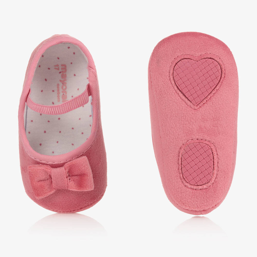 Mayoral Для новорожденных-Розовая бархатная повязка на голову и пинетки | Childrensalon Outlet