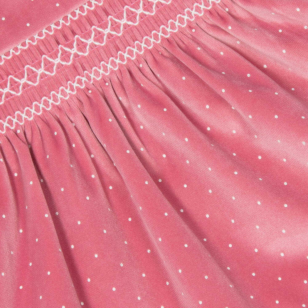 Mayoral Для новорожденных-Розовое бархатное платье со сборками | Childrensalon Outlet