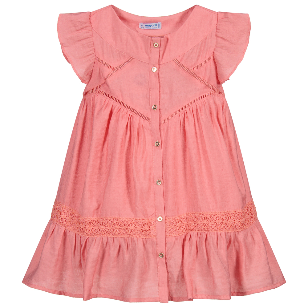 Mayoral - Розовое платье из вискозы | Childrensalon