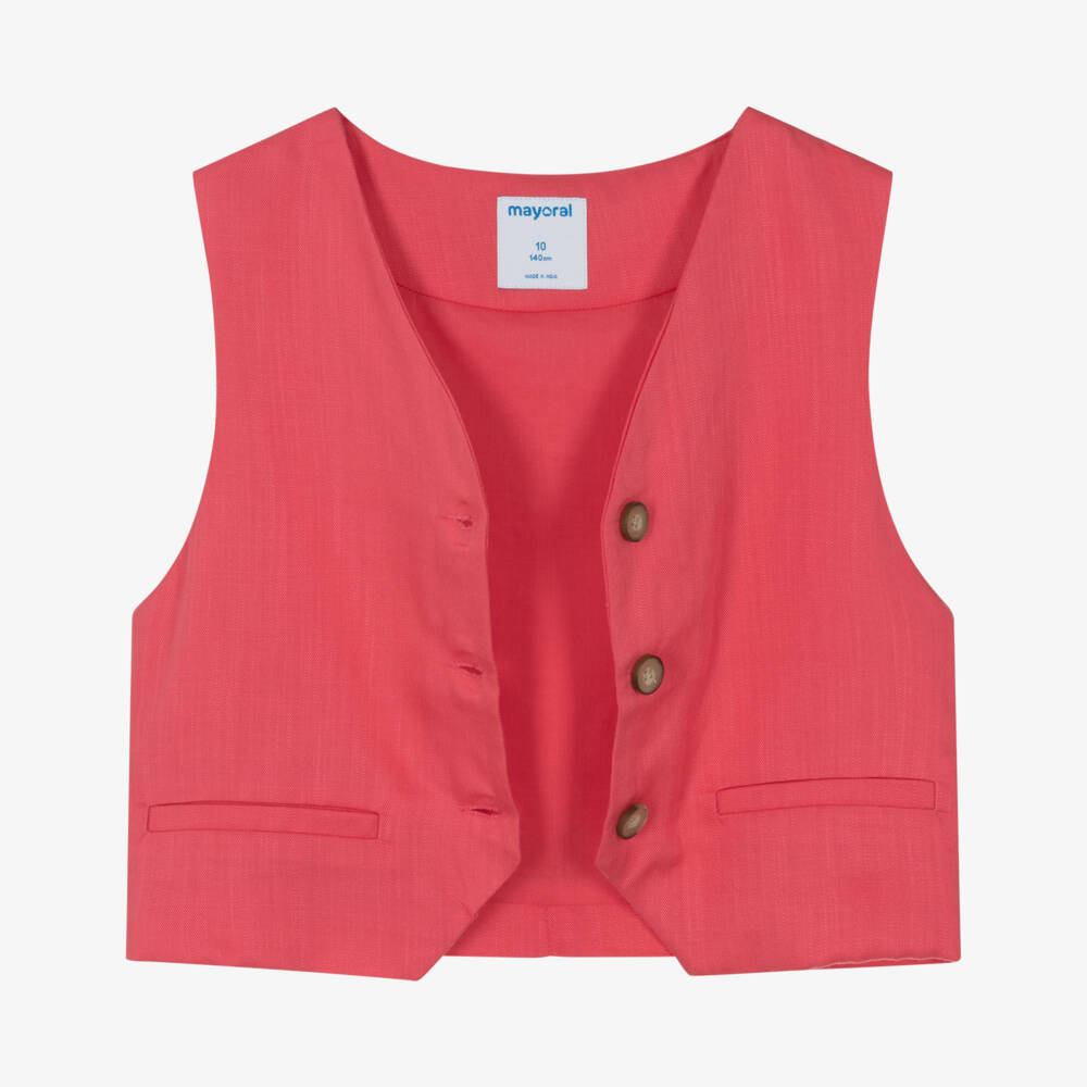 Mayoral-Pink Waistcoat | Childrensalon Outlet