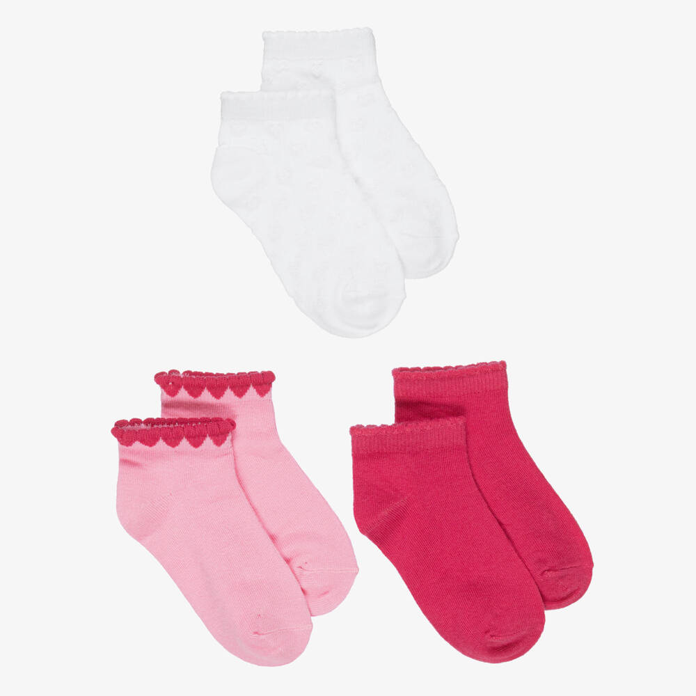 Mayoral-Pink & White 3 Pack Socks | Childrensalon Outlet