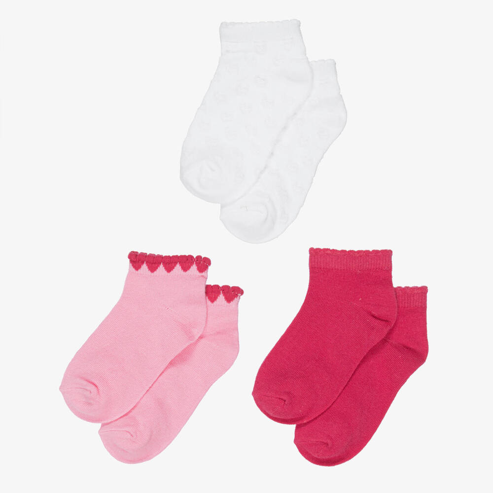 Mayoral-Pink & White 3 Pack Socks | Childrensalon Outlet