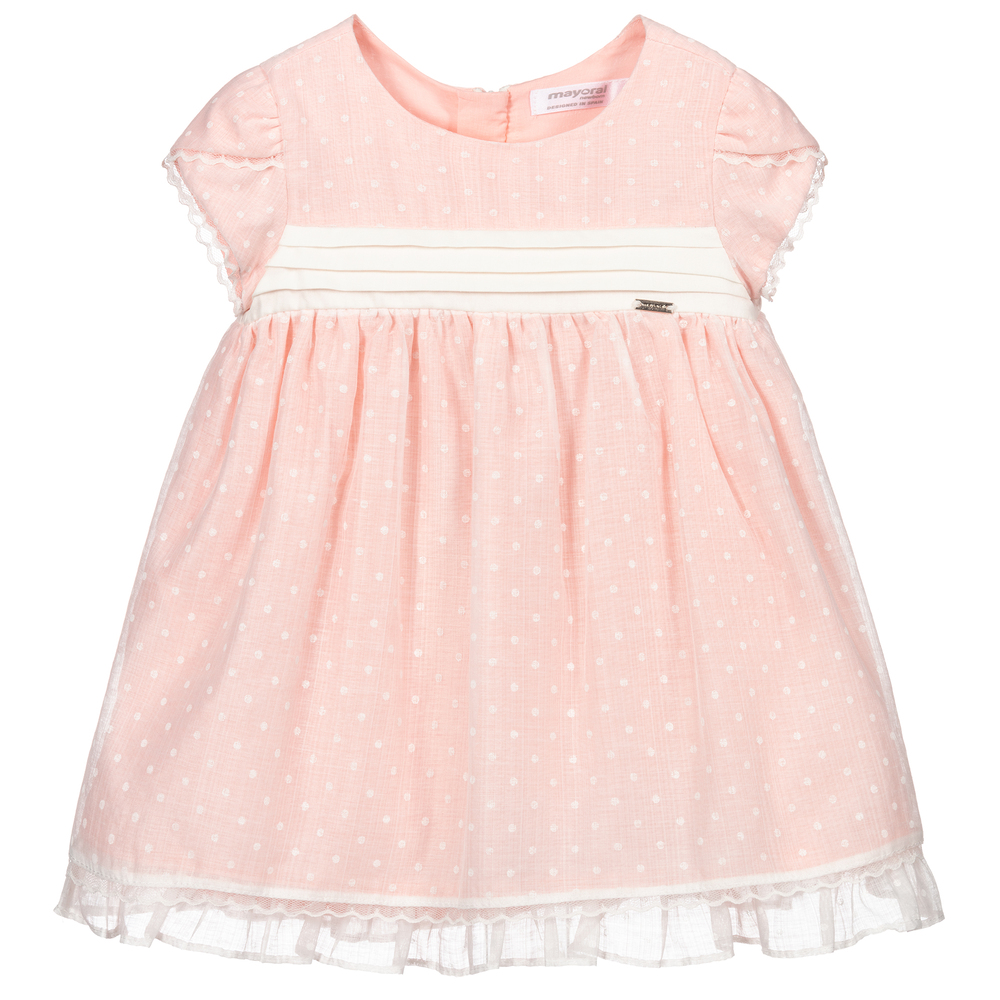 Mayoral Newborn - Babykleid-Set in Rosa und Weiß  | Childrensalon