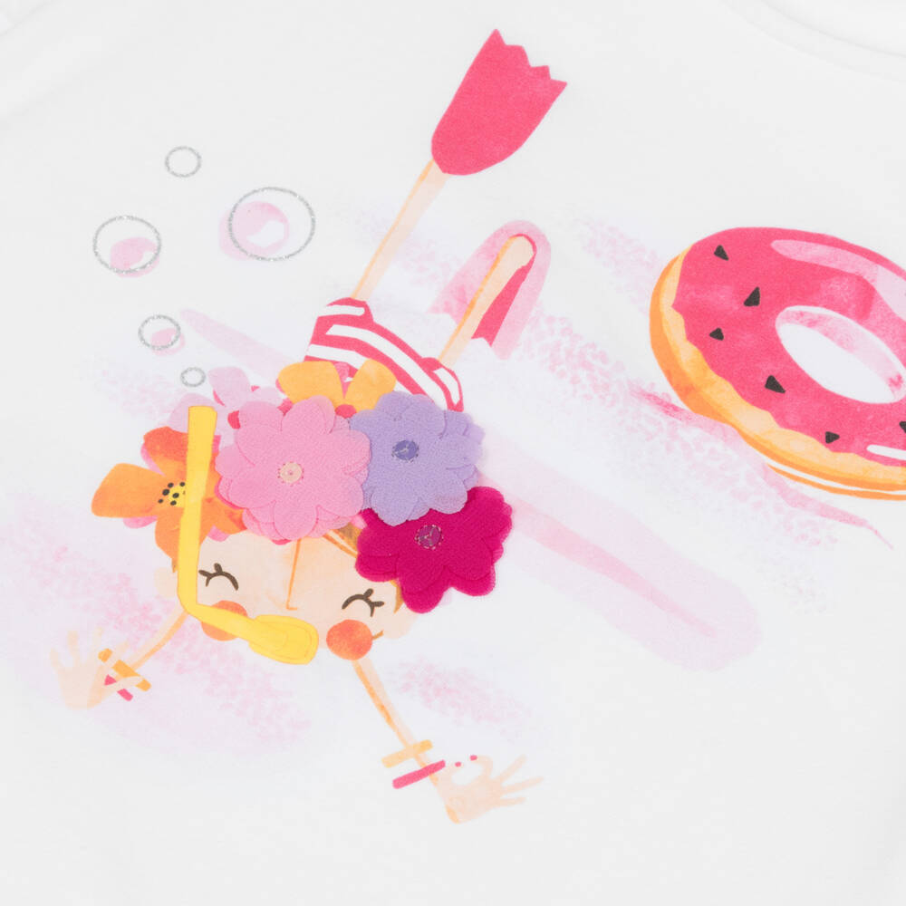 Mayoral-Pink & White Cotton Playset for Girls | Childrensalon Outlet