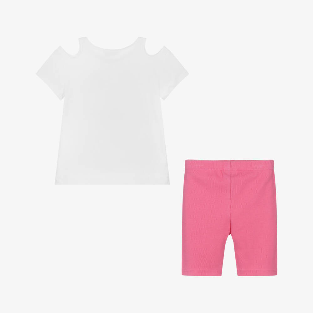Mayoral-Pink & White Cotton Playset for Girls | Childrensalon Outlet