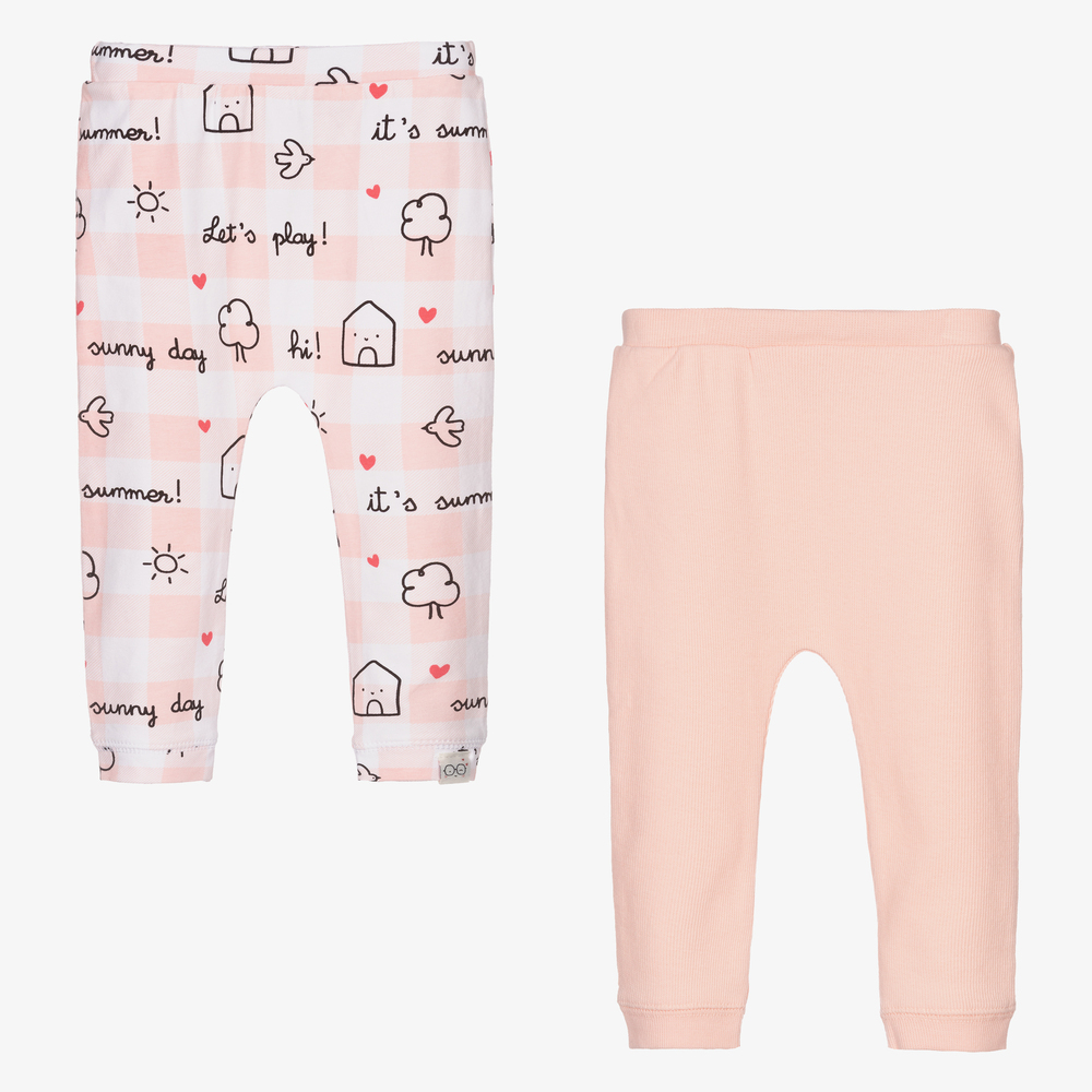 Mayoral Newborn - Pink & White Leggings (2 Pack) | Childrensalon