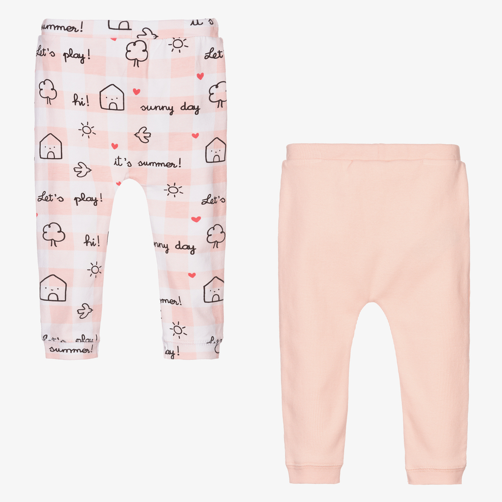 Mayoral Для новорожденных-Розовые легинсы из хлопка (2пары) | Childrensalon Outlet