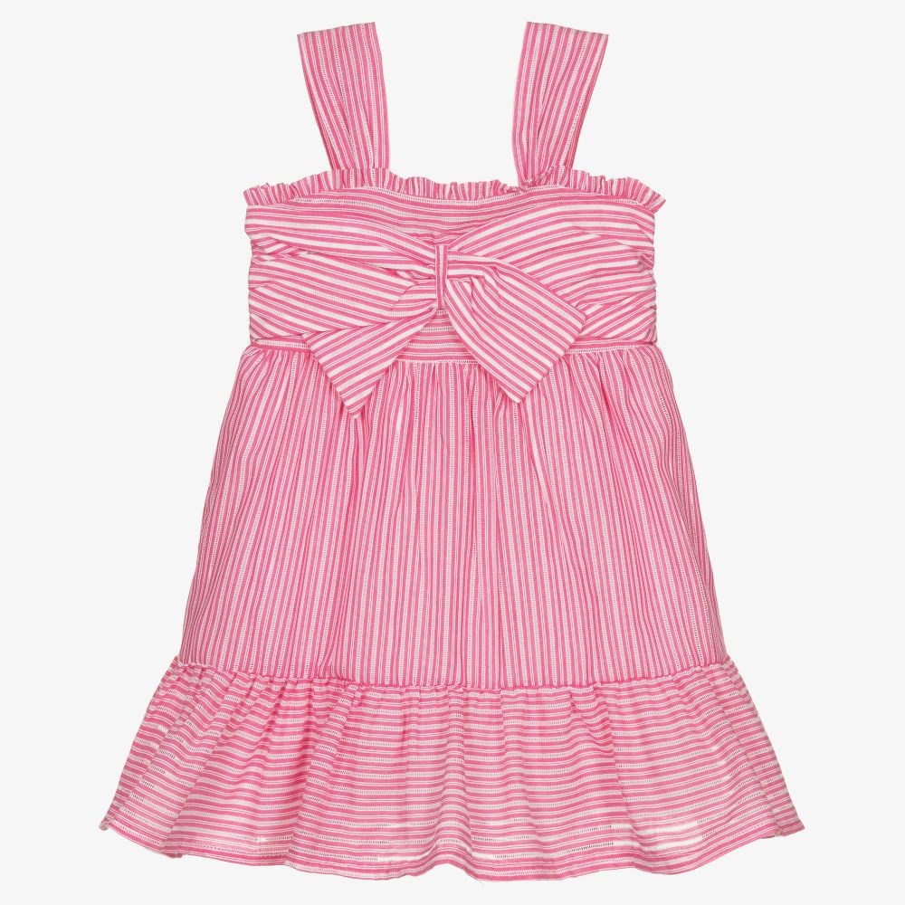 Mayoral - Pink & White Stripe Dress | Childrensalon