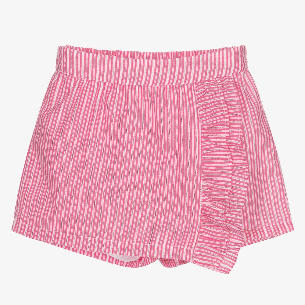 Mayoral - Gestreifter Skort in Rosa und Weiß | Childrensalon