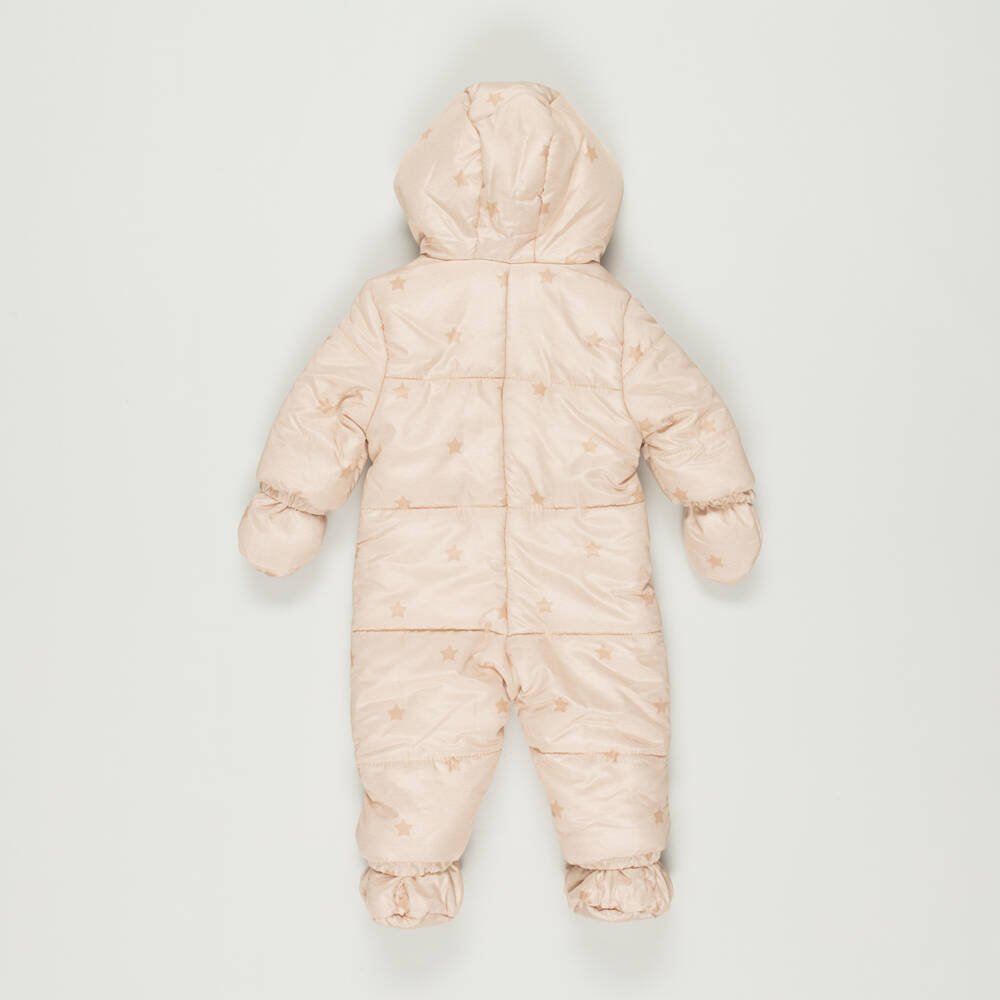 Mayoral-Preloved Beige Stars Baby Snowsuit (2-4 months) | Childrensalon Outlet