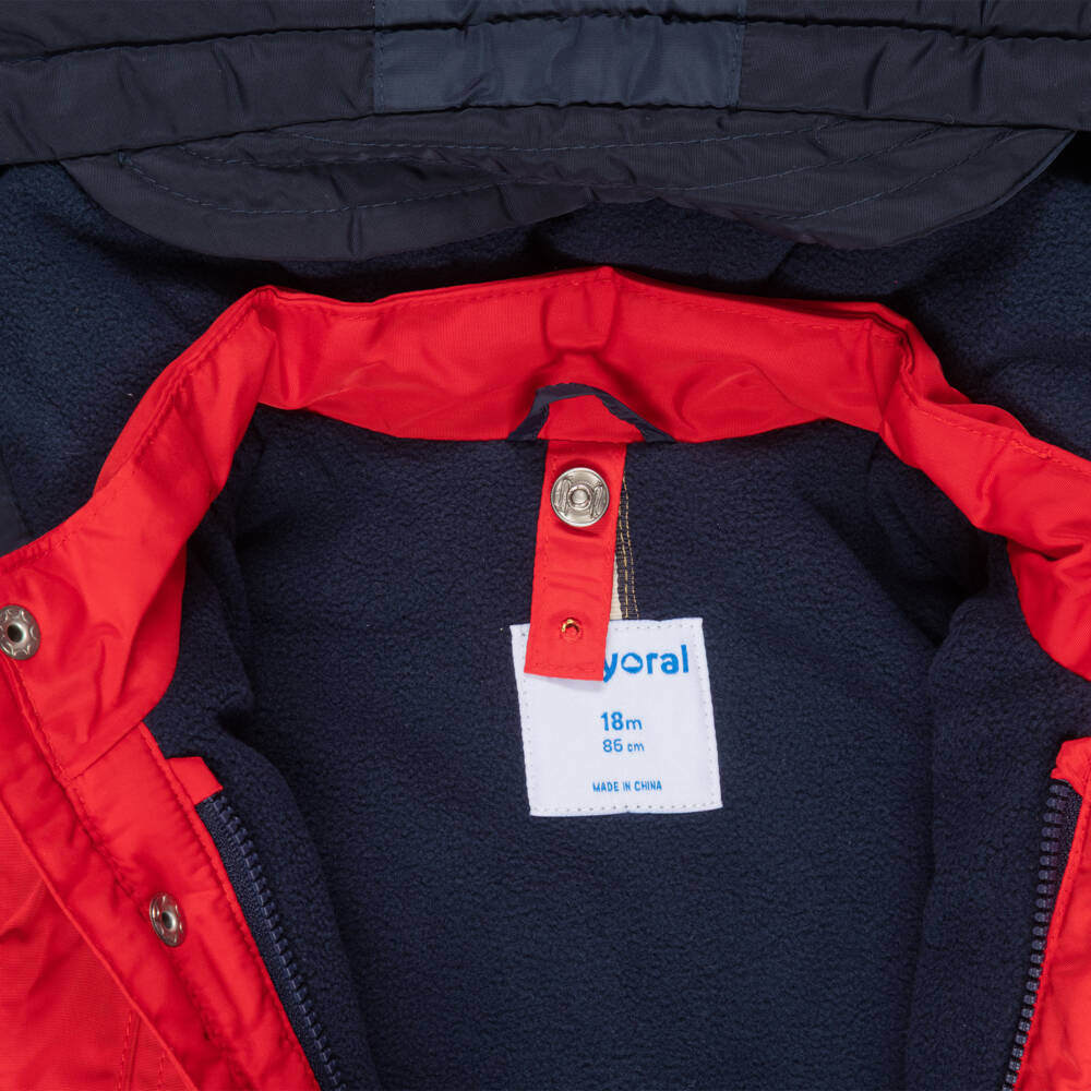 Mayoral-Preloved Boys 2-in-1 Red Coat & Blue Gilet (18 months) | Childrensalon Outlet