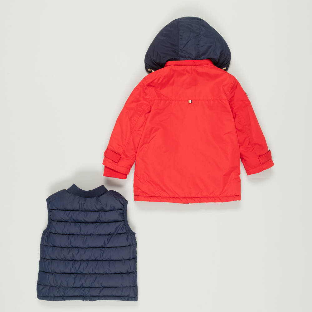 Mayoral-Preloved Boys 2-in-1 Red Coat & Blue Gilet (18 months) | Childrensalon Outlet