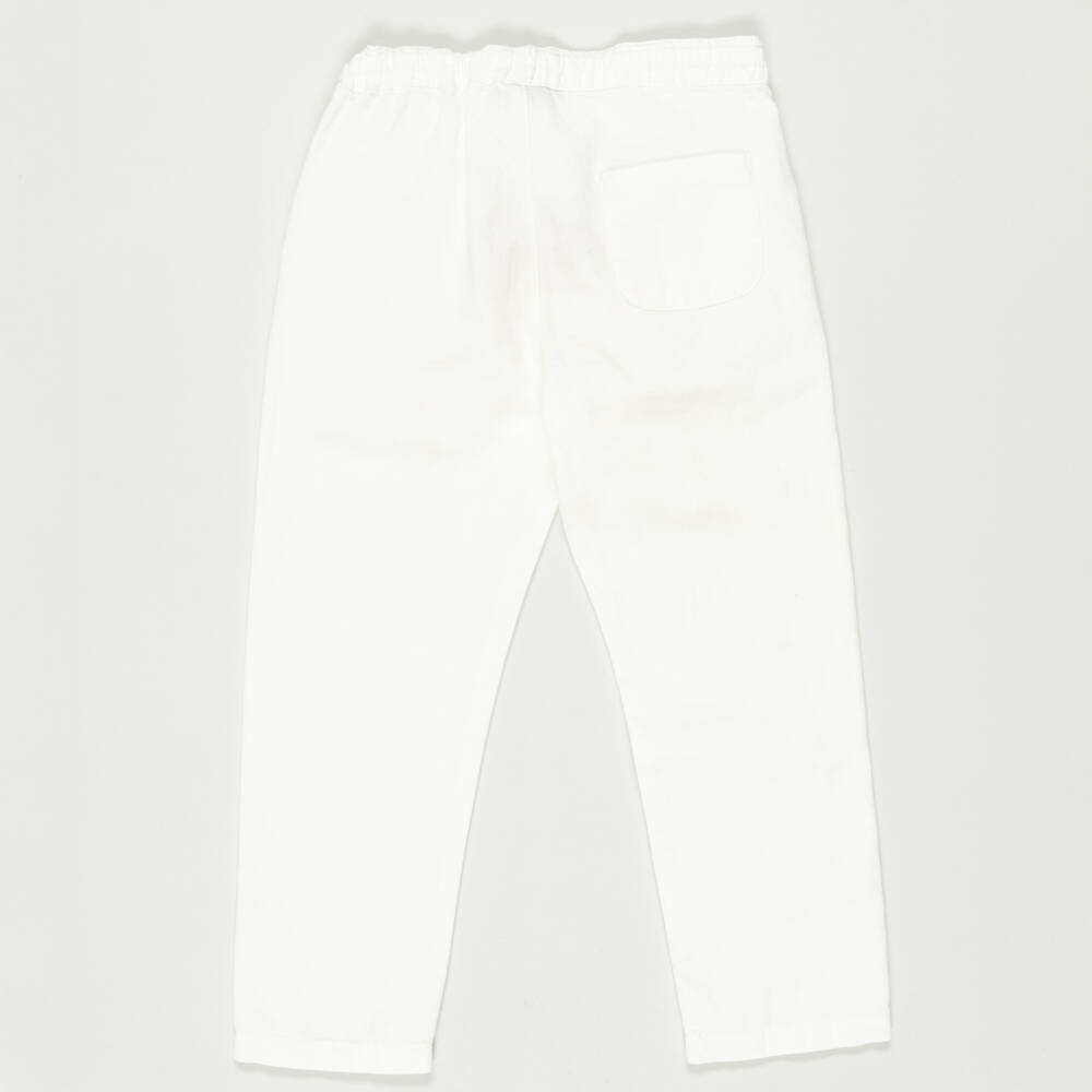 Mayoral-Preloved Boys White Cotton & Linen Trousers (4 years) | Childrensalon Outlet