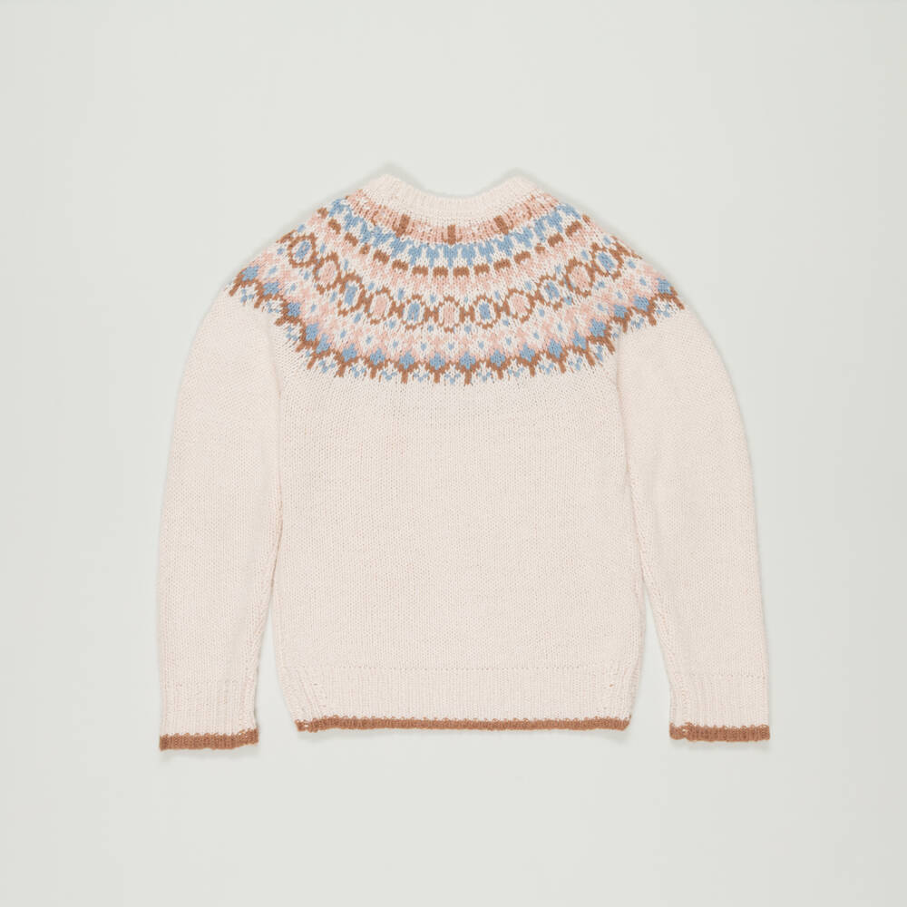 Mayoral-Preloved Girls Beige Fair Isle Sweater (14 years) | Childrensalon Outlet