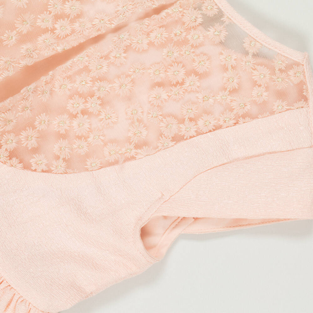 Mayoral-Preloved Girls Pink Shimmer Flower Dress (8 years) | Childrensalon Outlet