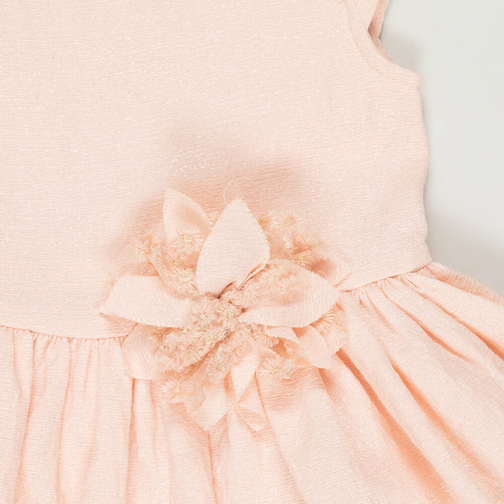 Mayoral-Preloved Girls Pink Shimmer Flower Dress (8 years) | Childrensalon Outlet