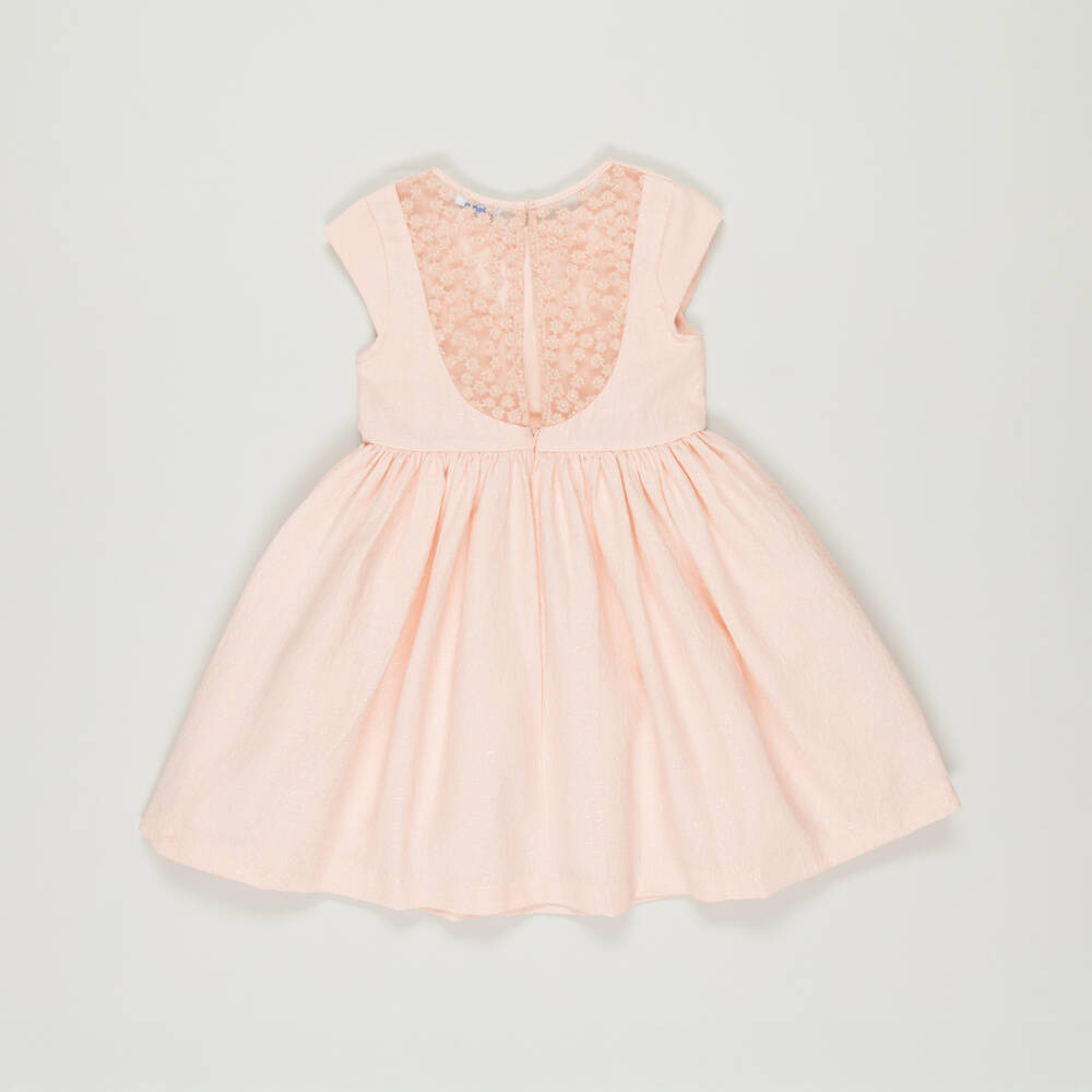 Mayoral-Preloved Girls Pink Shimmer Flower Dress (8 years) | Childrensalon Outlet