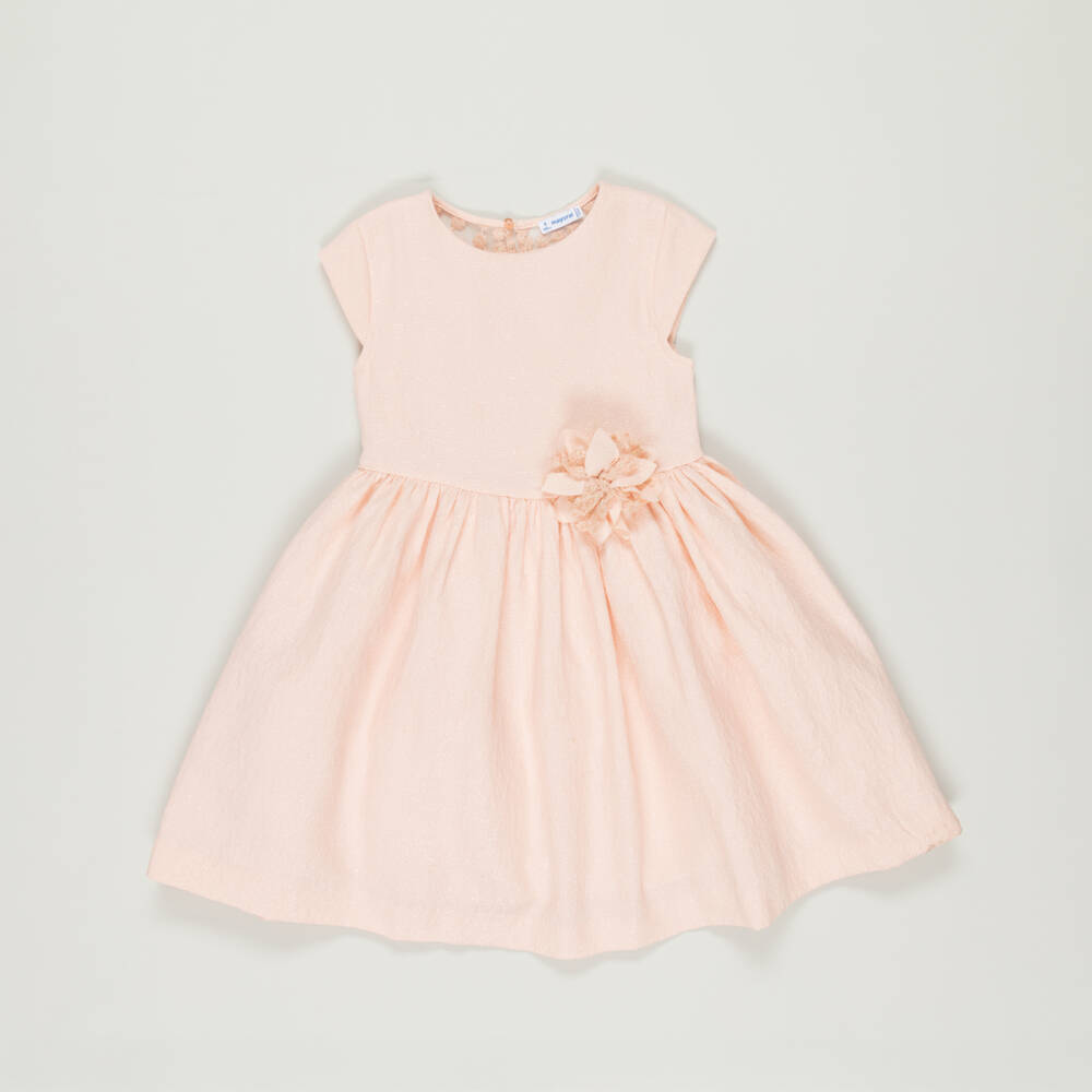 Mayoral-Preloved Girls Pink Shimmer Flower Dress (8 years) | Childrensalon Outlet