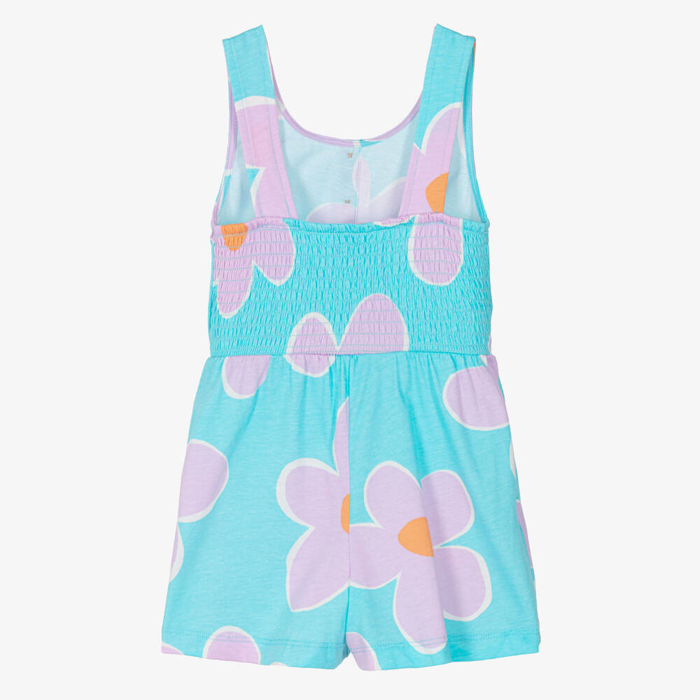 Mayoral-Purple And Blue Flower Playsuit | Childrensalon Outlet