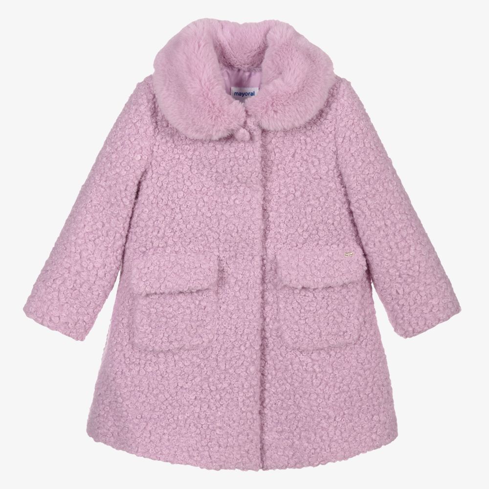 Mayoral - Фиолетовое пальто из букле | Childrensalon