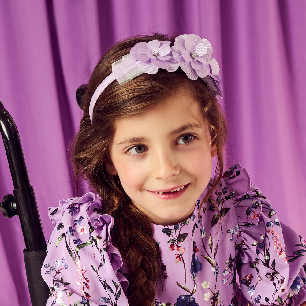 Mayoral-Фиолетовый ободок с цветами | Childrensalon Outlet