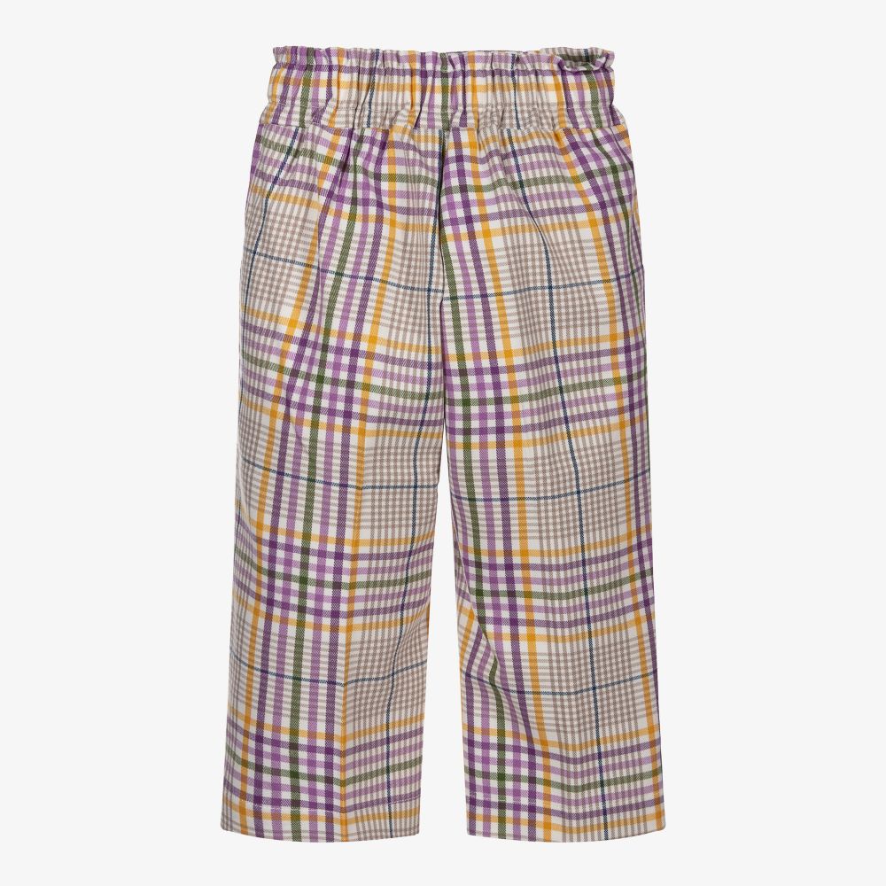 Mayoral-Purple & Ivory Check Trousers | Childrensalon Outlet
