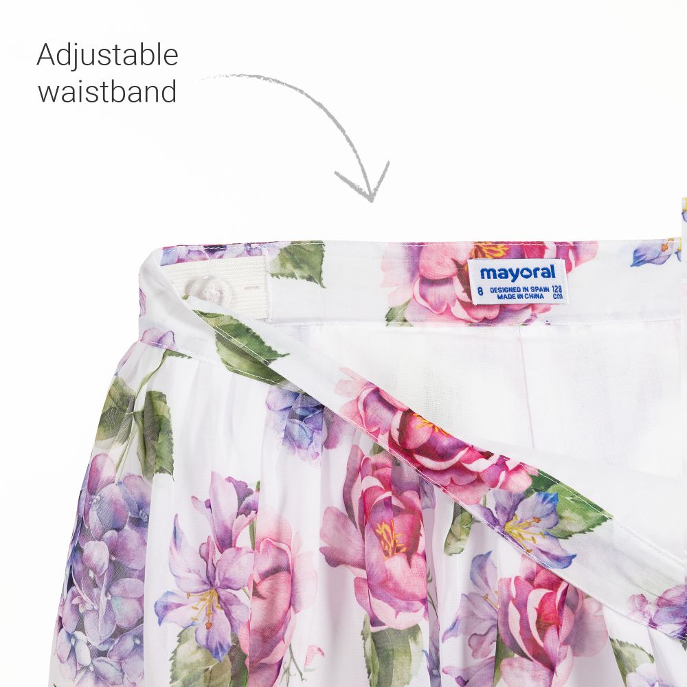 Mayoral-Purple & White Chiffon Shorts | Childrensalon Outlet