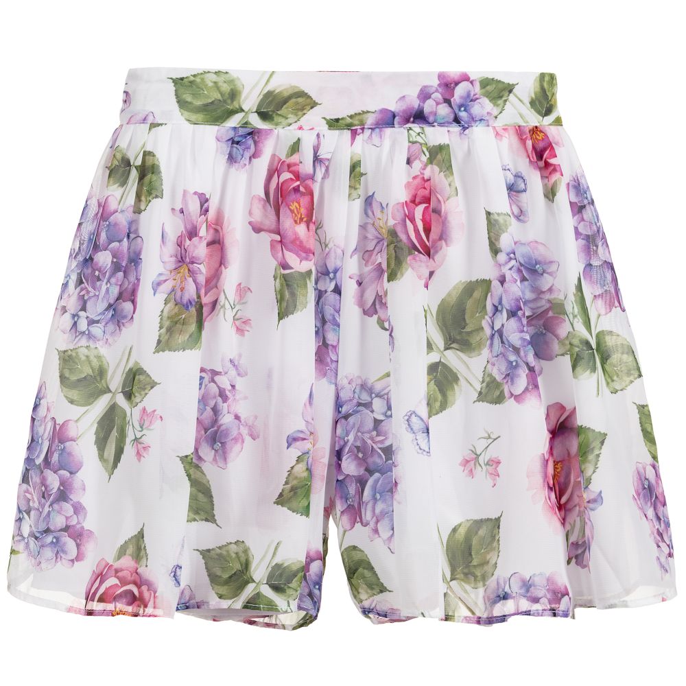 Mayoral - Purple & White Chiffon Shorts | Childrensalon