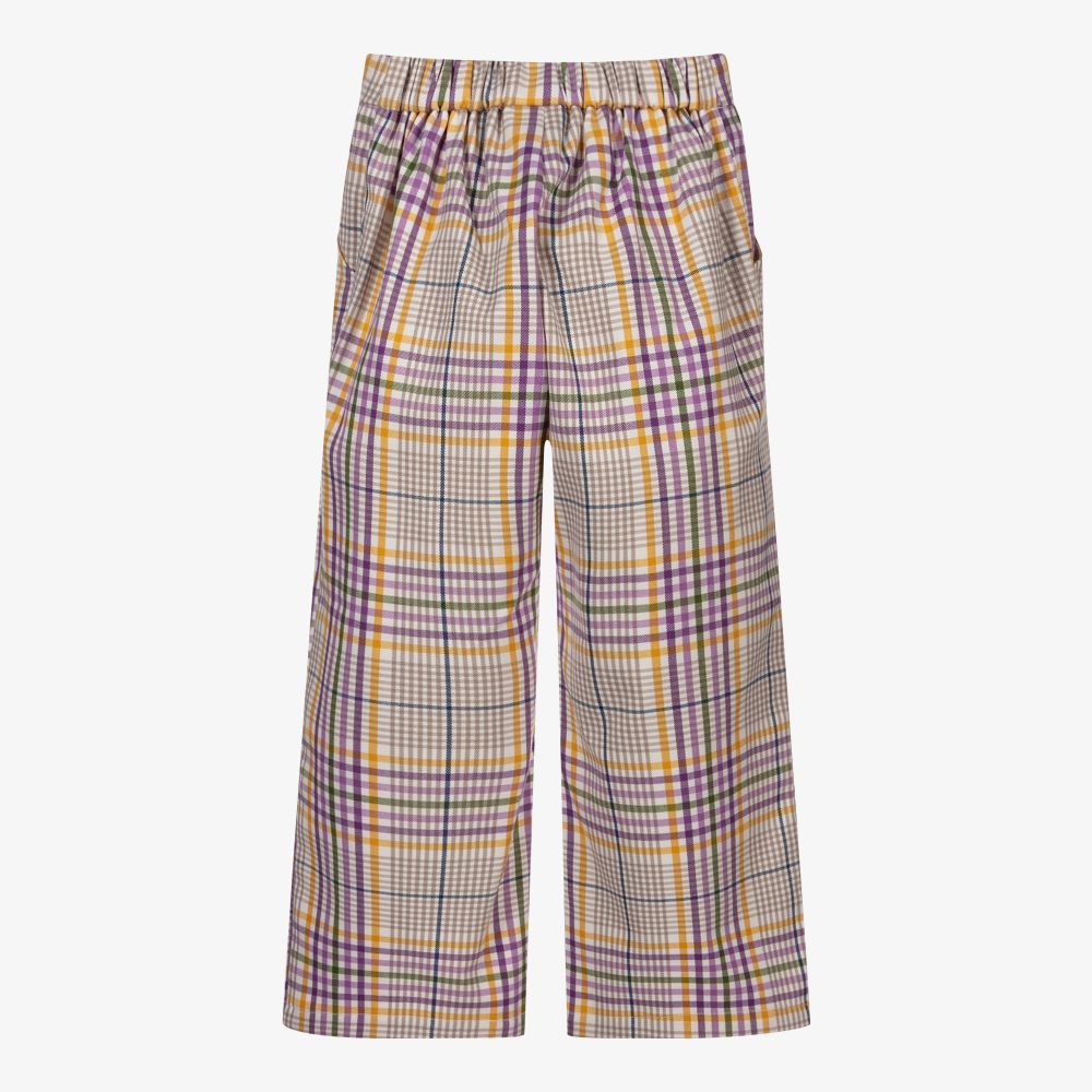 Mayoral-Purple & Yellow Check Trousers | Childrensalon Outlet