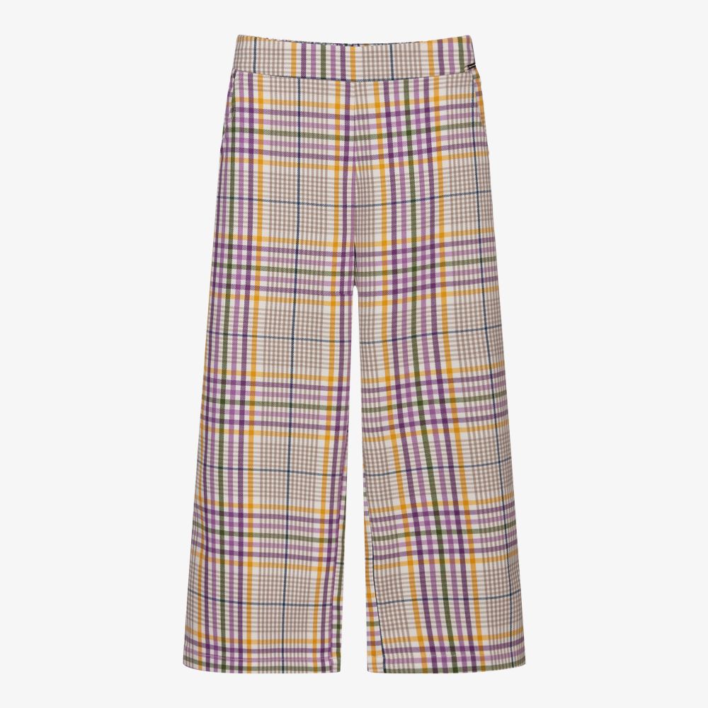 Mayoral Purple Yellow Check Trousers Childrensalon Outlet