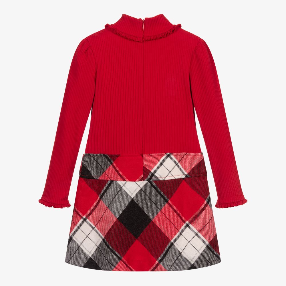 Mayoral-Красно-черное платье в клетку | Childrensalon Outlet