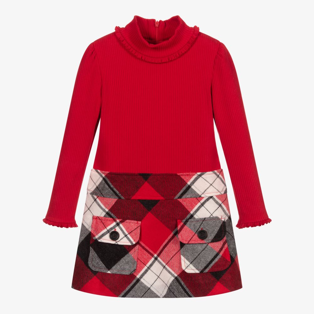 Mayoral - Red & Black Checked Dress | Childrensalon