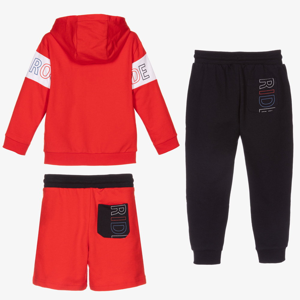 Mayoral-Красно-синий спортивный костюм из 3 предметов | Childrensalon Outlet