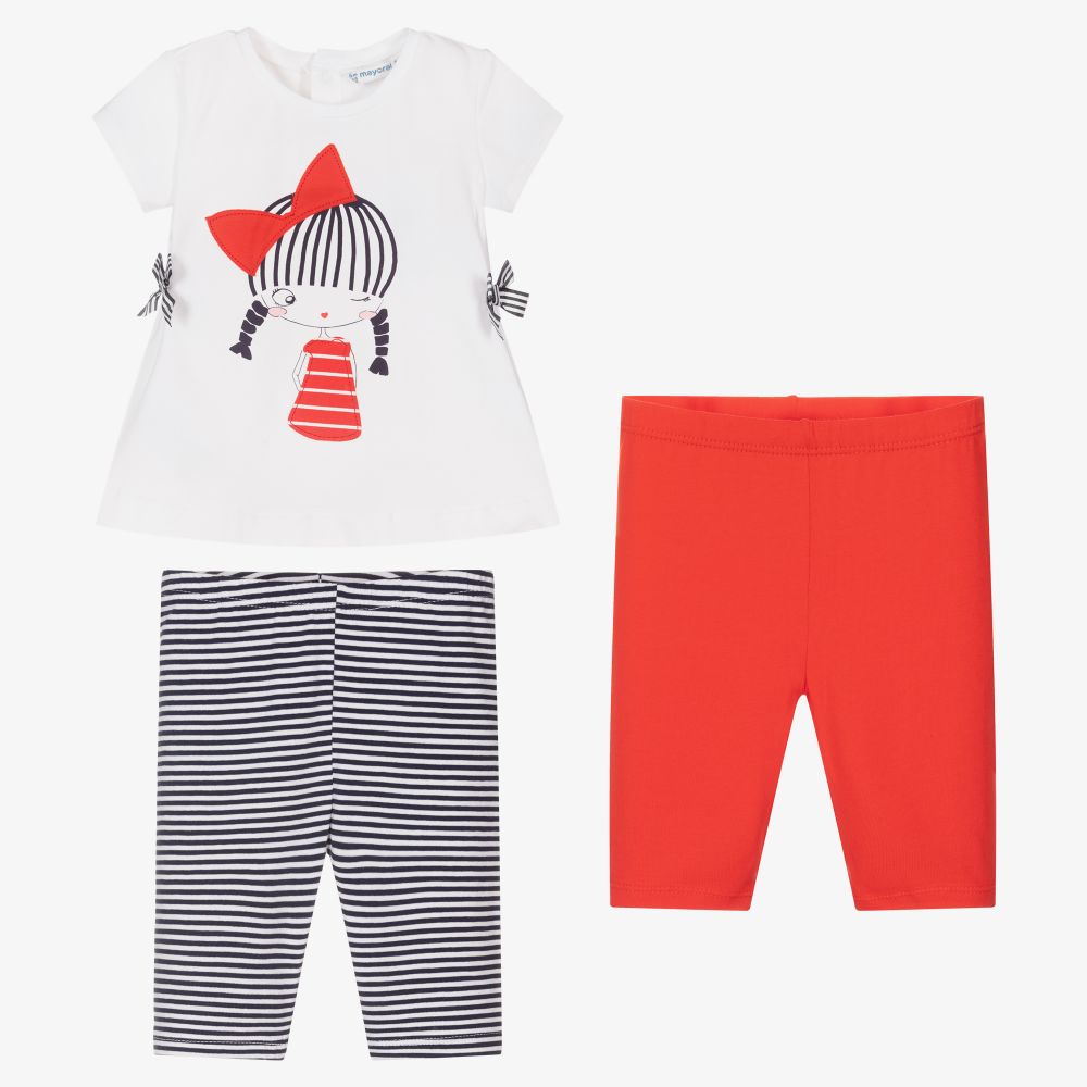 Mayoral-Комплект с красными и синими легинсами | Childrensalon Outlet