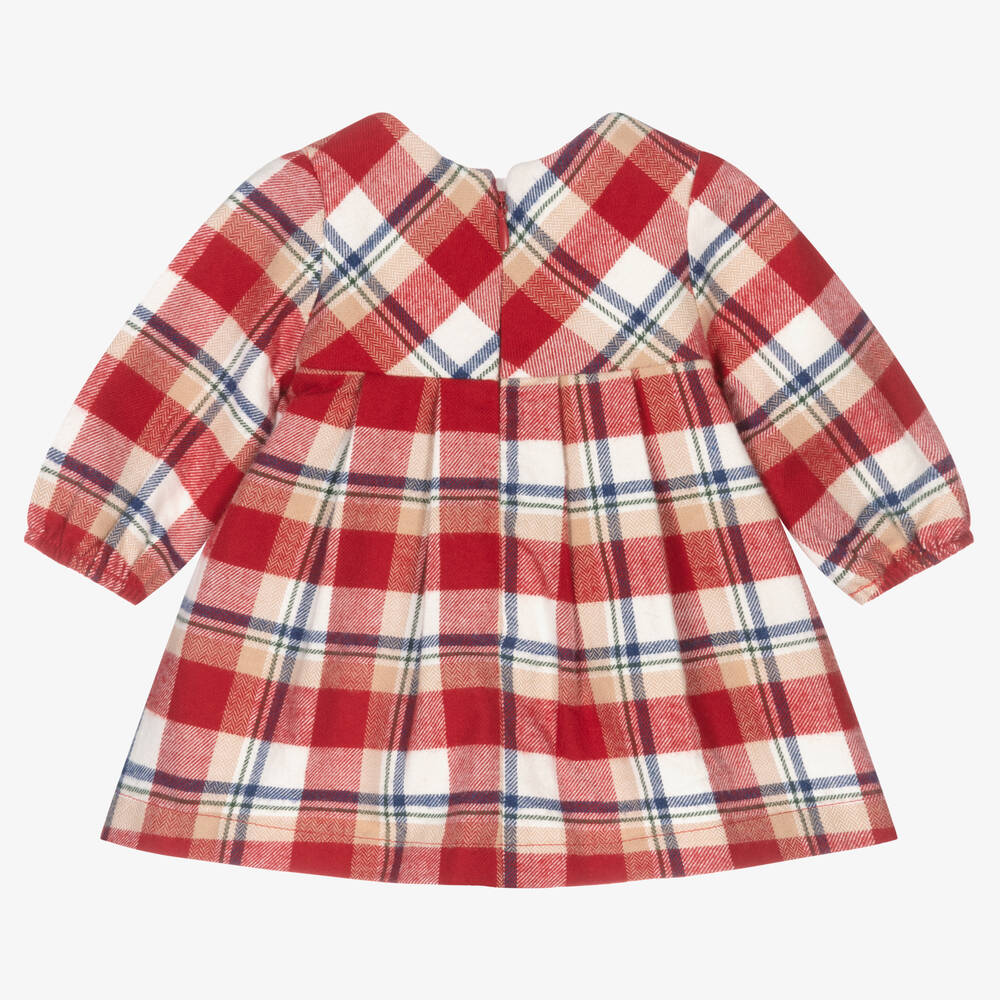 Mayoral Newborn Red Check Cotton Baby Dress