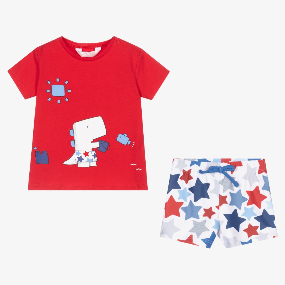Mayoral Для новорожденных-Красная футболка и шорты из хлопка для малышей | Childrensalon Outlet