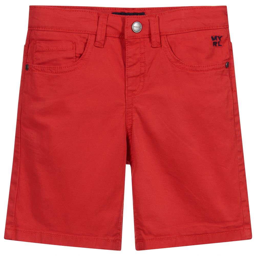 Mayoral - Red Cotton Bermuda Shorts   | Childrensalon