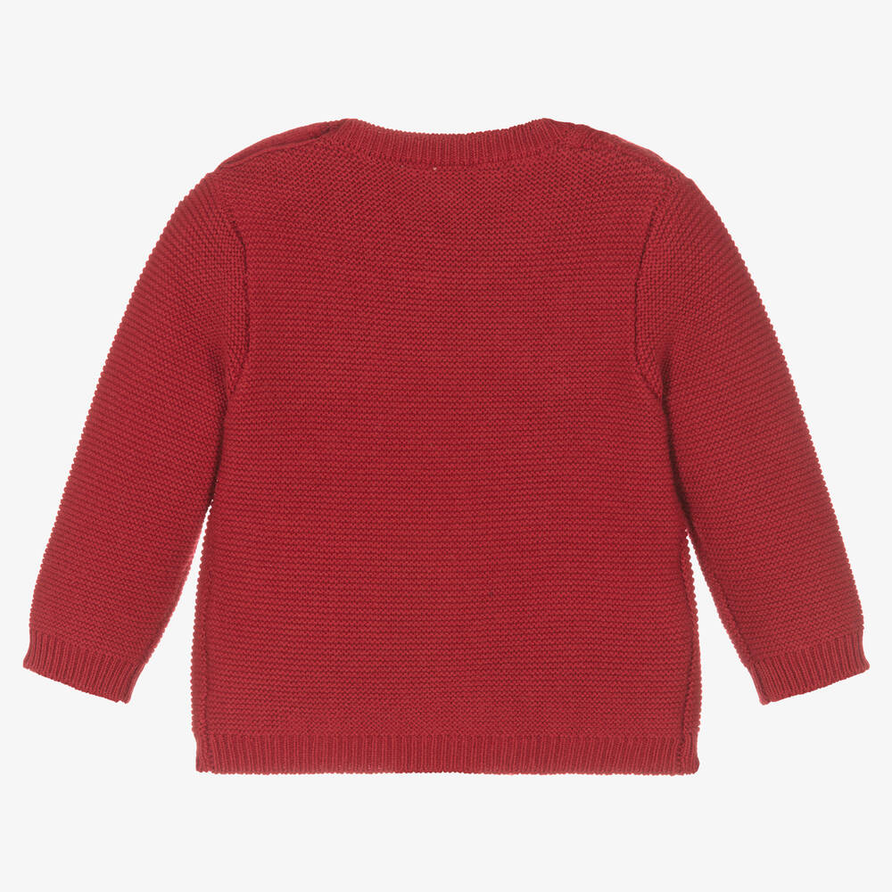 Mayoral Red Cotton Cable Knit Baby Sweater Childrensalon Outlet