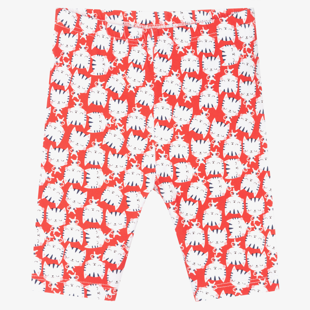 Mayoral-Red Cotton Cat Leggings | Childrensalon Outlet