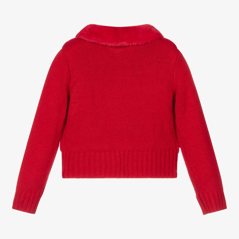 Red fur sweater top