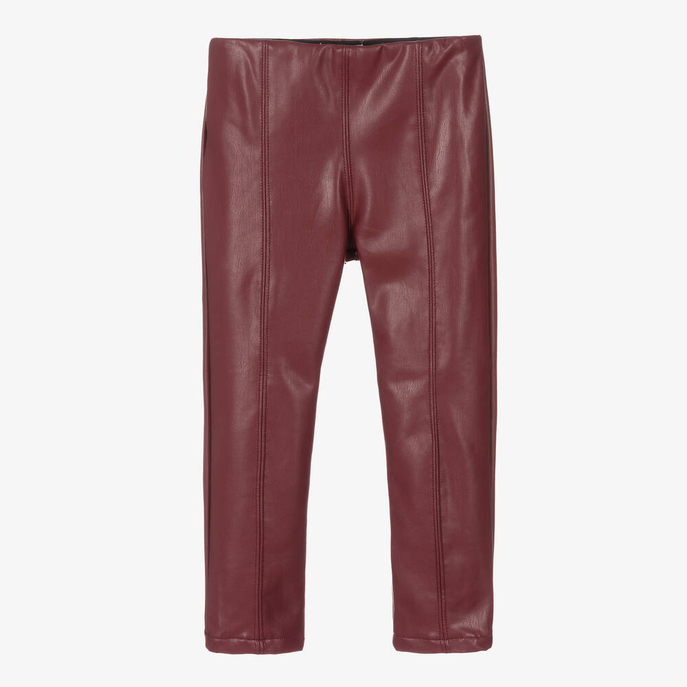 Mayoral - Red Faux Leather Leggings | Childrensalon